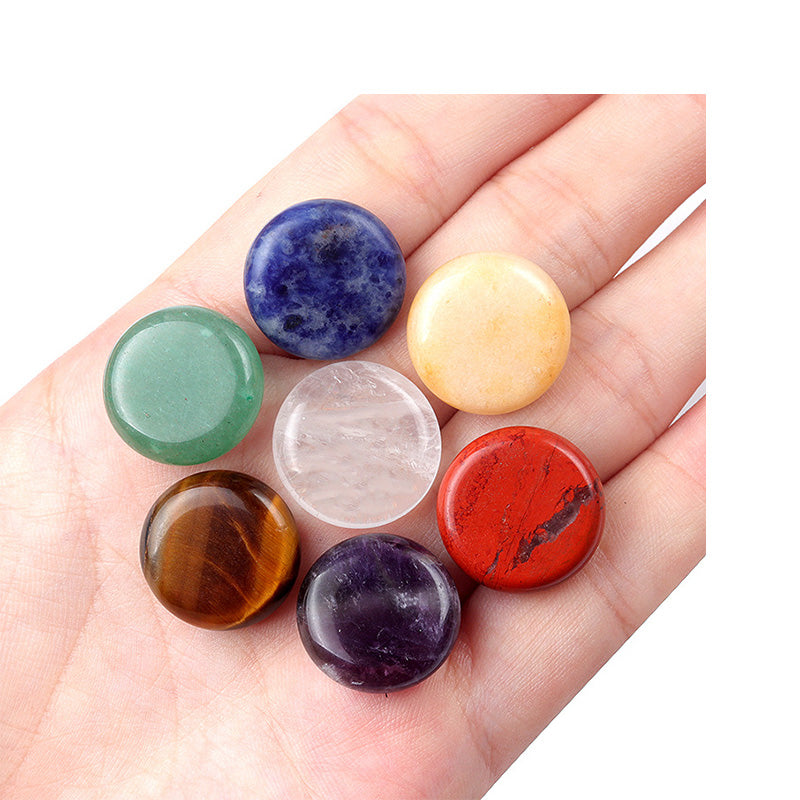 Chakra Healing Stones Set with Engraved 7 Chakra Symbols