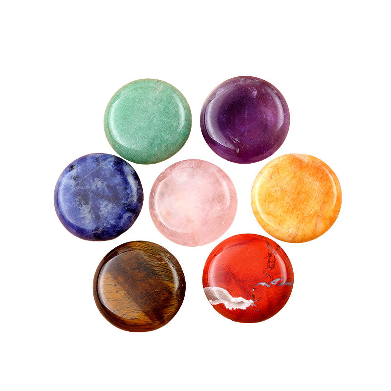 Chakra Healing Stones Set with Engraved 7 Chakra Symbols