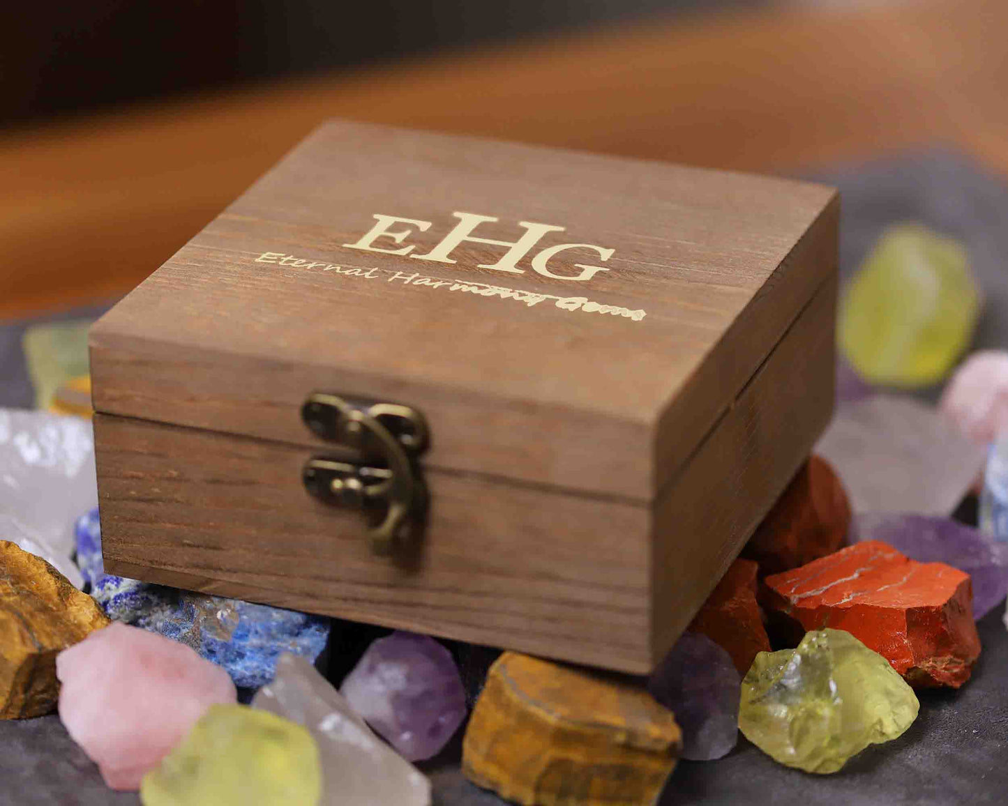 7 Chakra Stones Set in Wooden Box