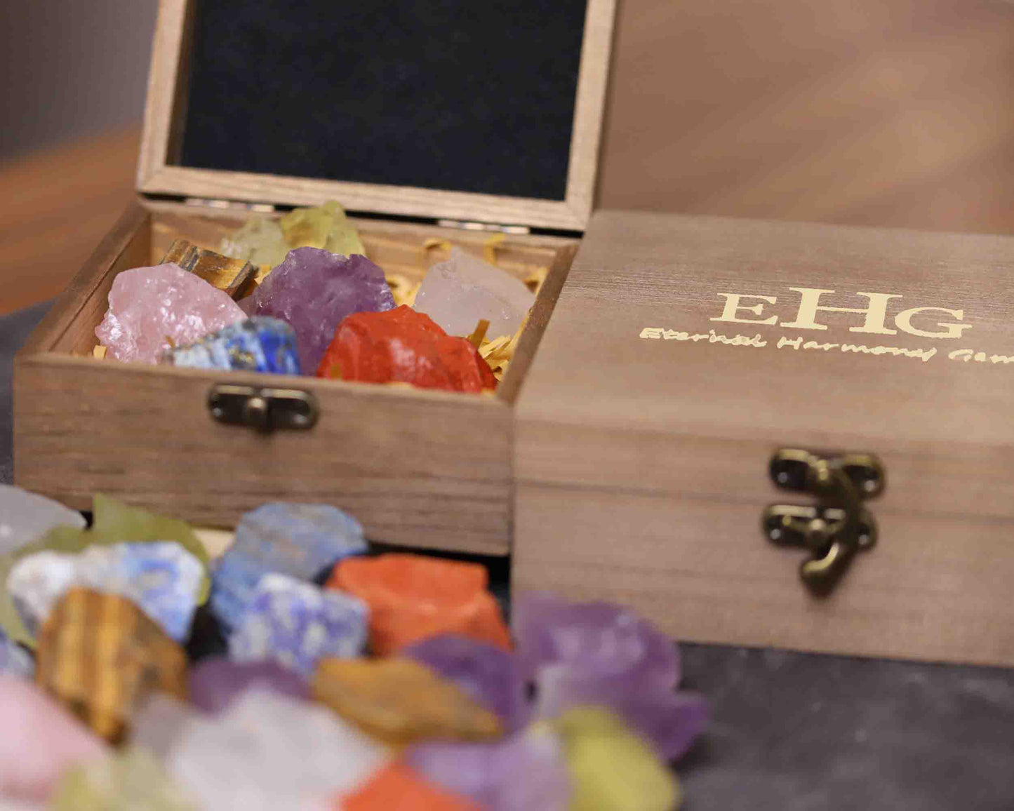 Chakra Stones Set in Wooden Box